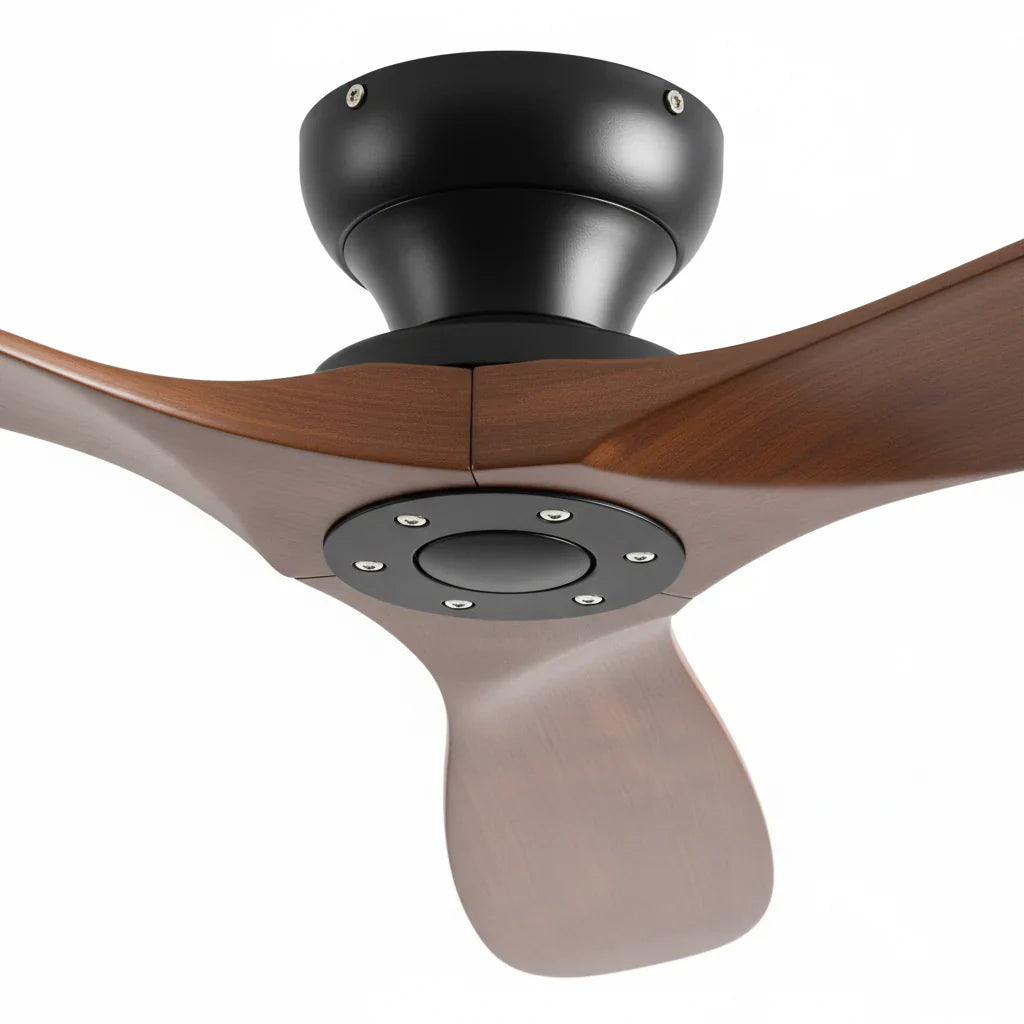 Vidar | Ventilator aus Massivholz dunkel und Schwarz
