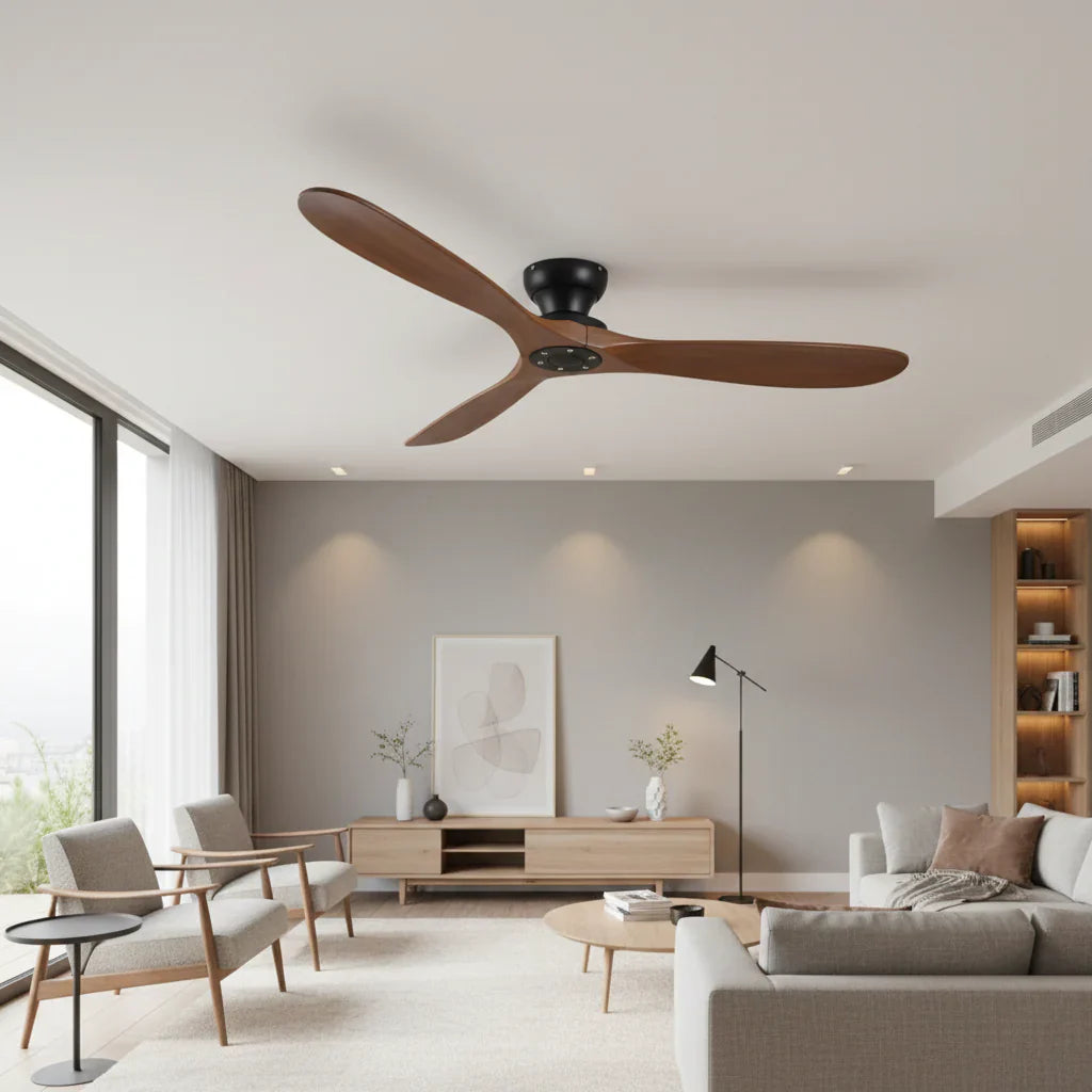 Vidar | Ventilator aus Massivholz dunkel und Schwarz