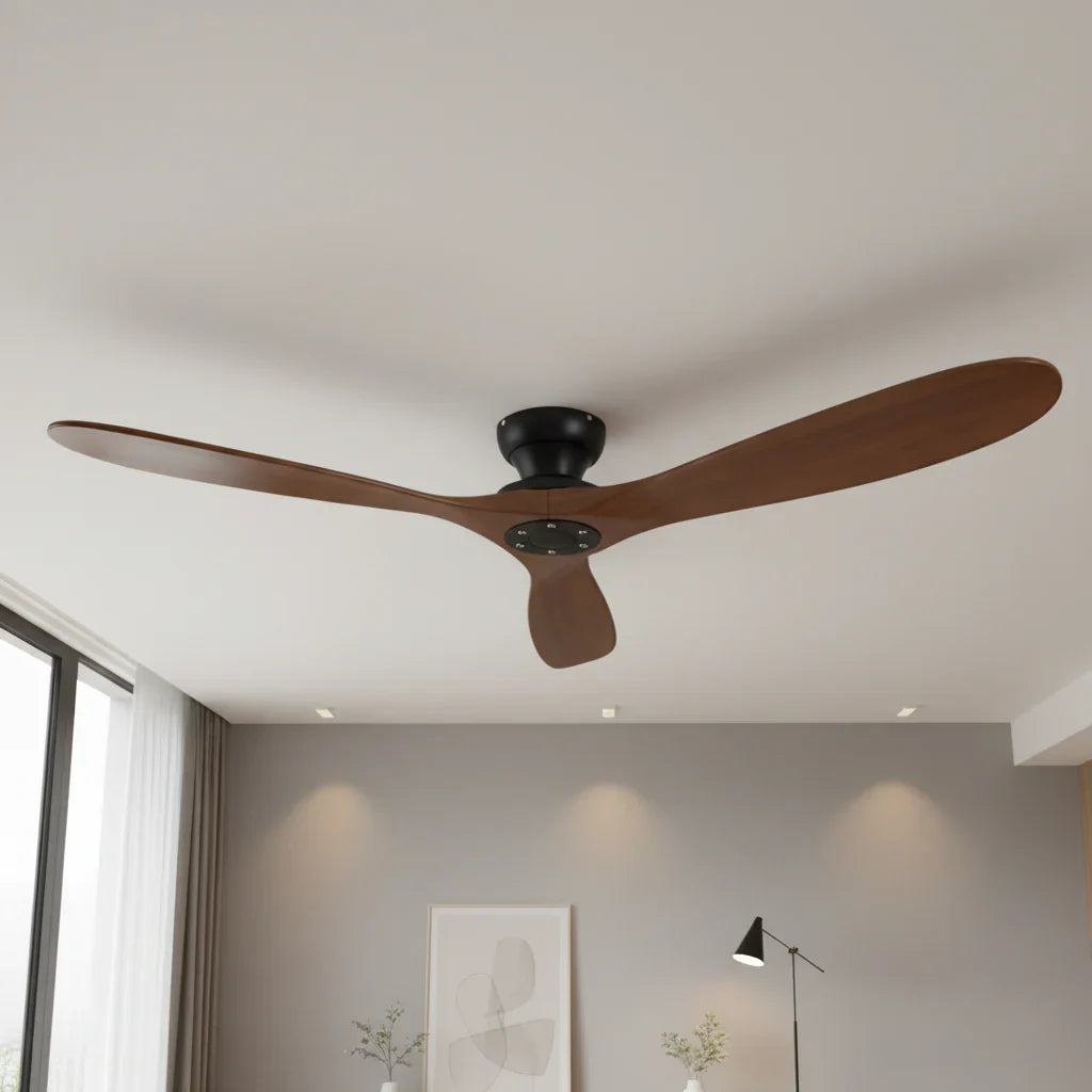 Vidar | Ventilator aus Massivholz dunkel und Schwarz