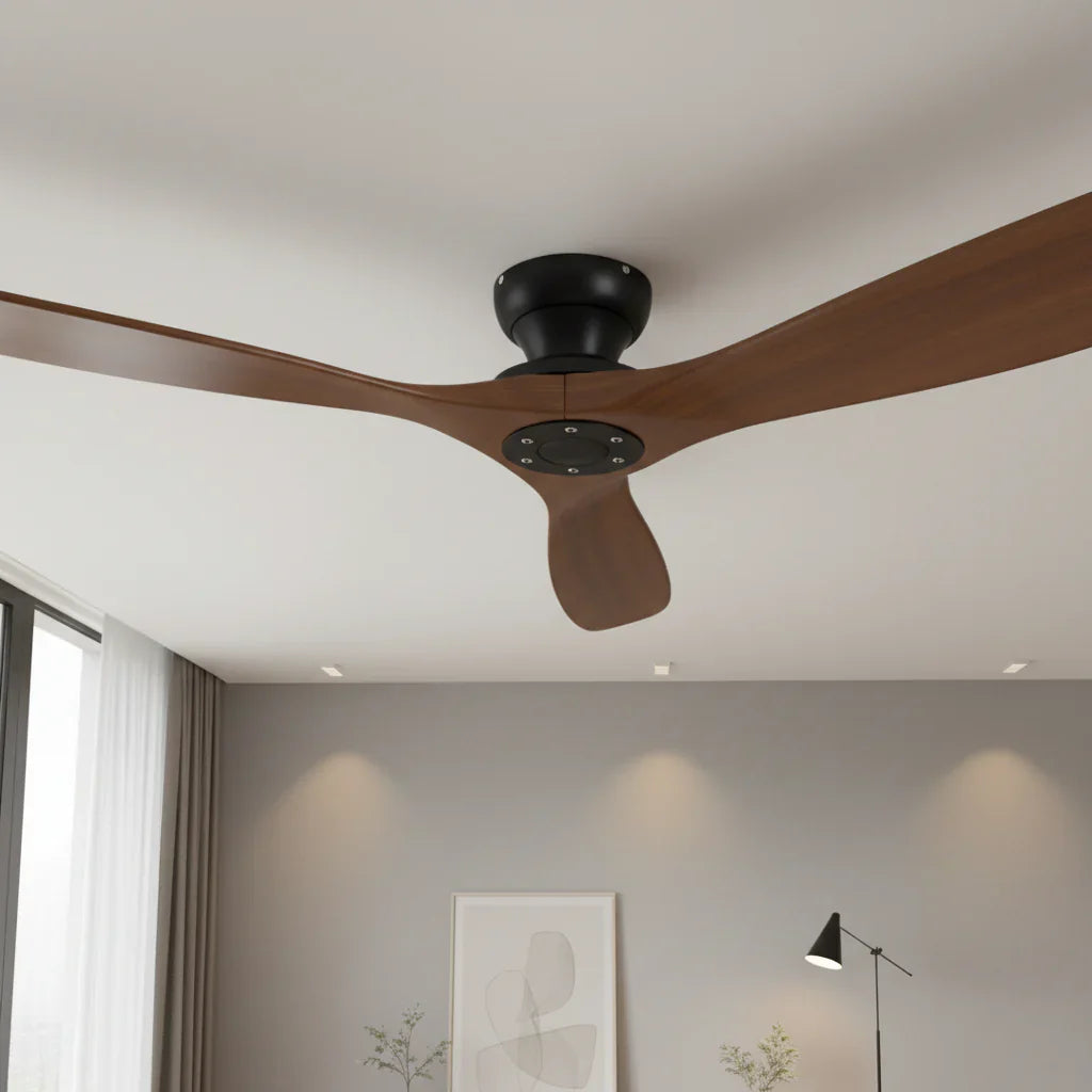 Vidar | Ventilator aus Massivholz dunkel und Schwarz
