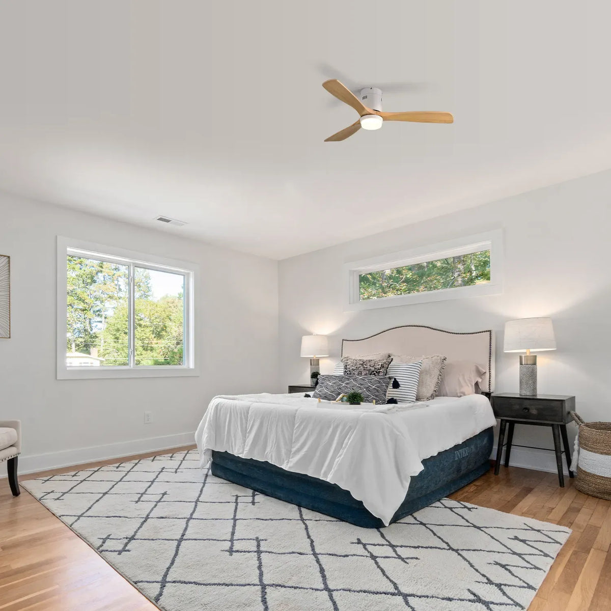 Miami | Deckenventilator 132cm Aura - Flügel Holz & LED integriert