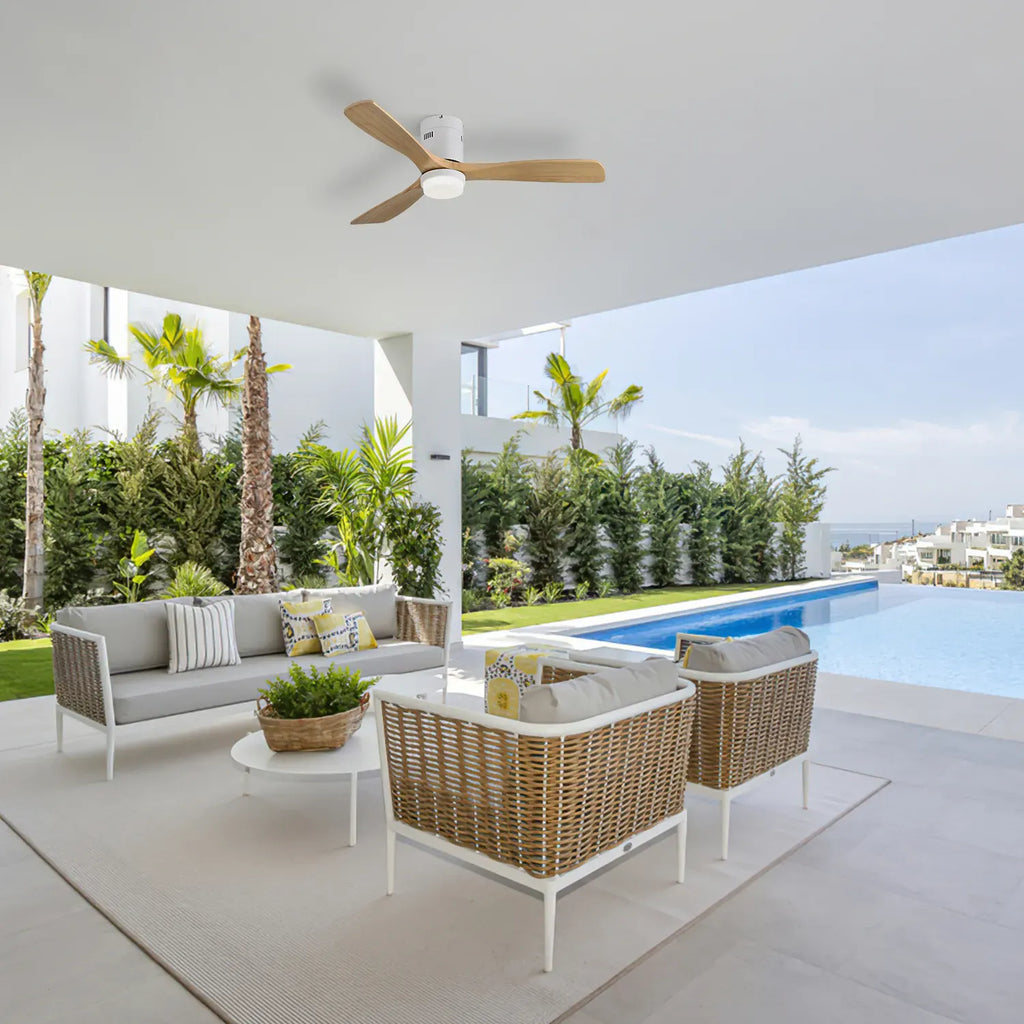 Miami | Deckenventilator 132cm Aura - Flügel Holz & LED integriert