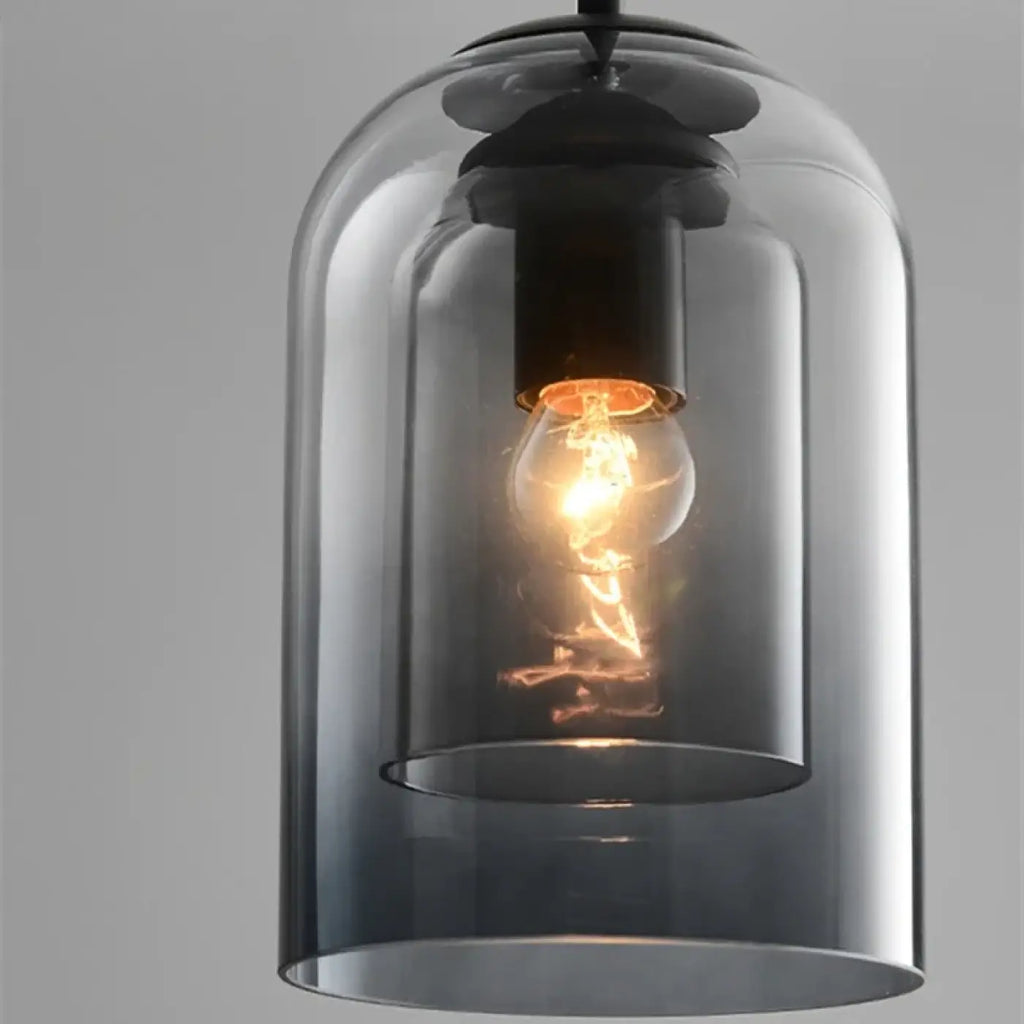 Pendelleuchte aus Getöntem Glas Braun oder Schwarz