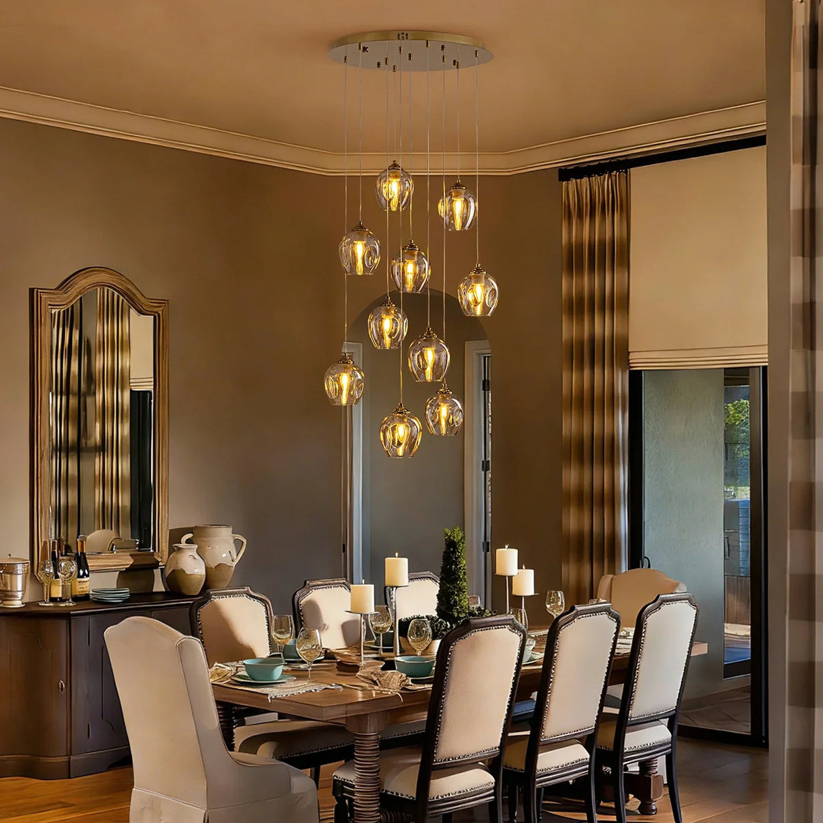 Kronleuchter Mundgeblasenem Glas Hand Gold - Eingang Treppenhaus Esszimmer für Esszimmer