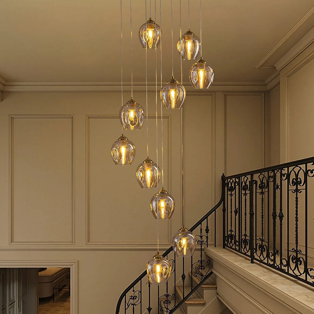 Kronleuchter Mundgeblasenem Glas Hand Gold - Eingang Treppenhaus Esszimmer für Esszimmer
