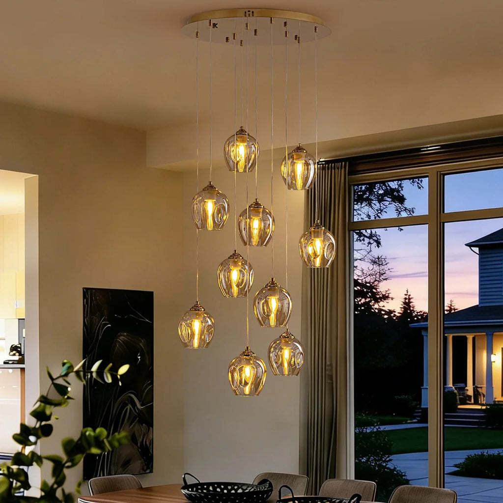 Kronleuchter Mundgeblasenem Glas Hand Gold - Eingang Treppenhaus Esszimmer für Esszimmer
