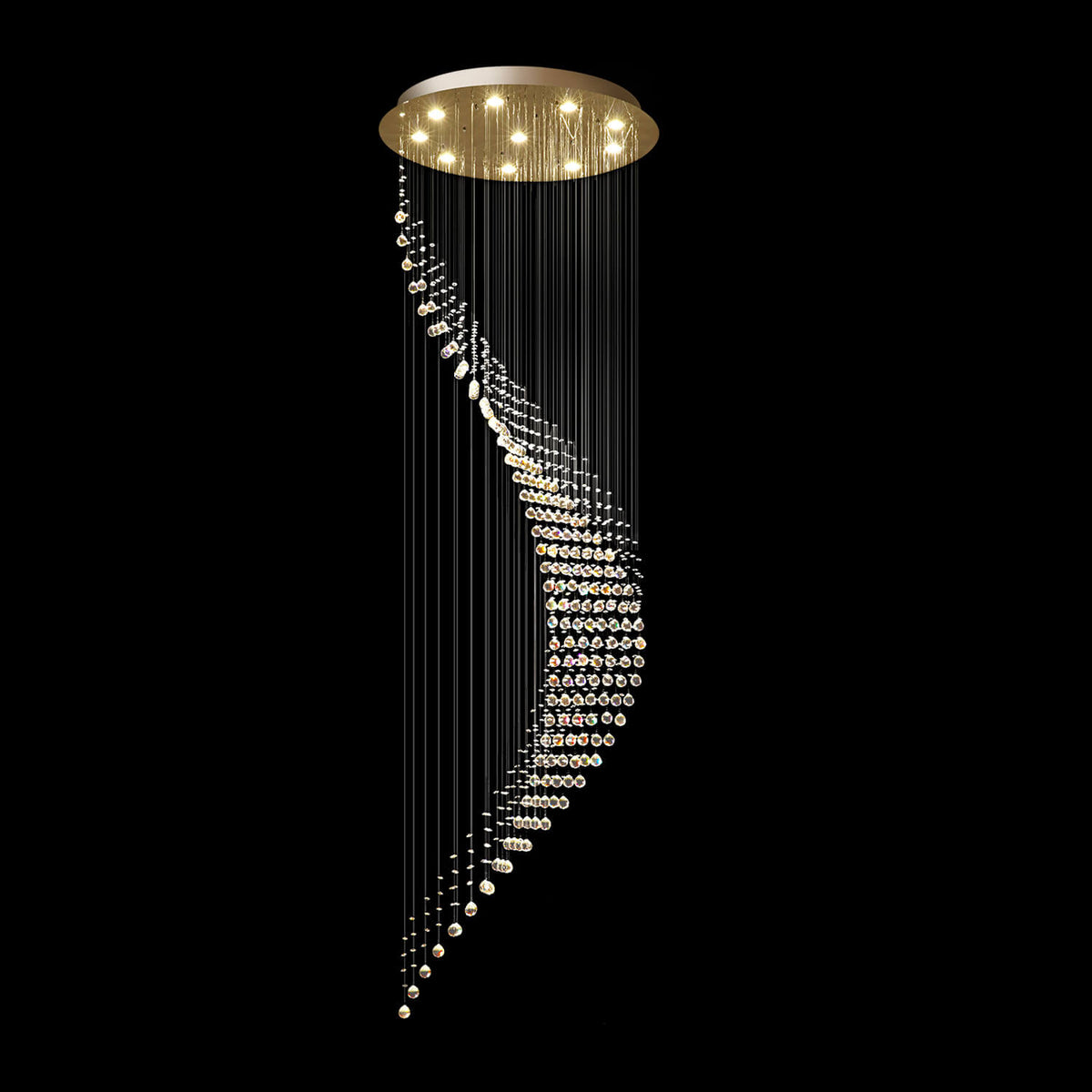 Kronleuchter Spirale Kristall Silber Eingang