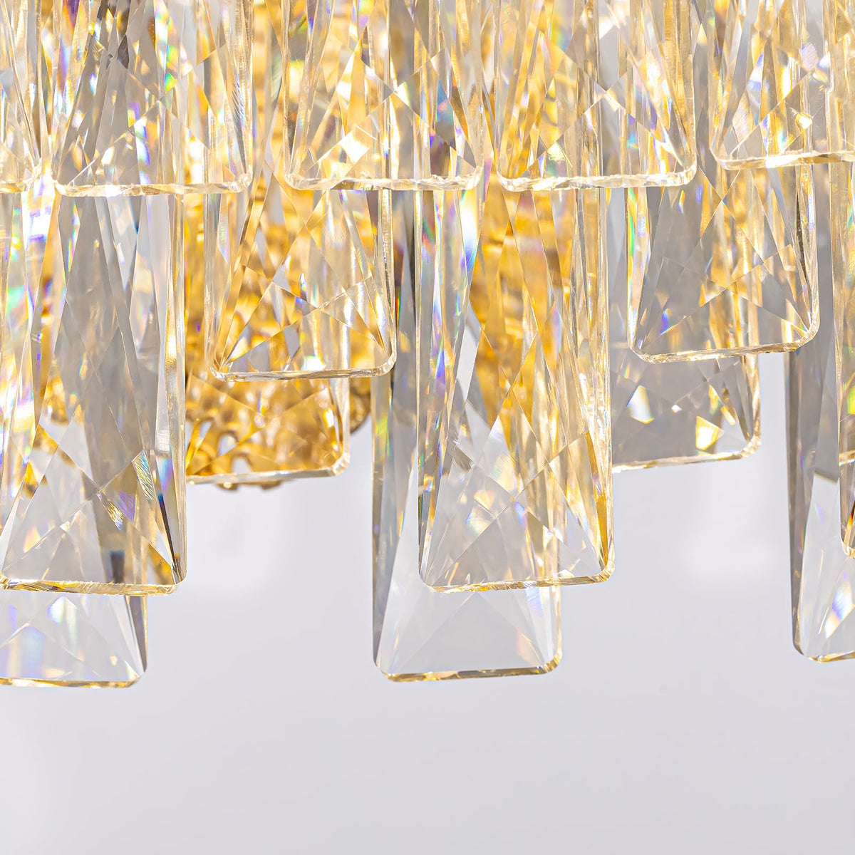 Kronleuchter Rund Kristall Gold