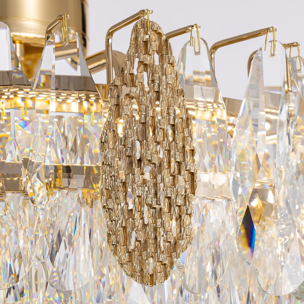 Kronleuchter Rund Kristall Gold