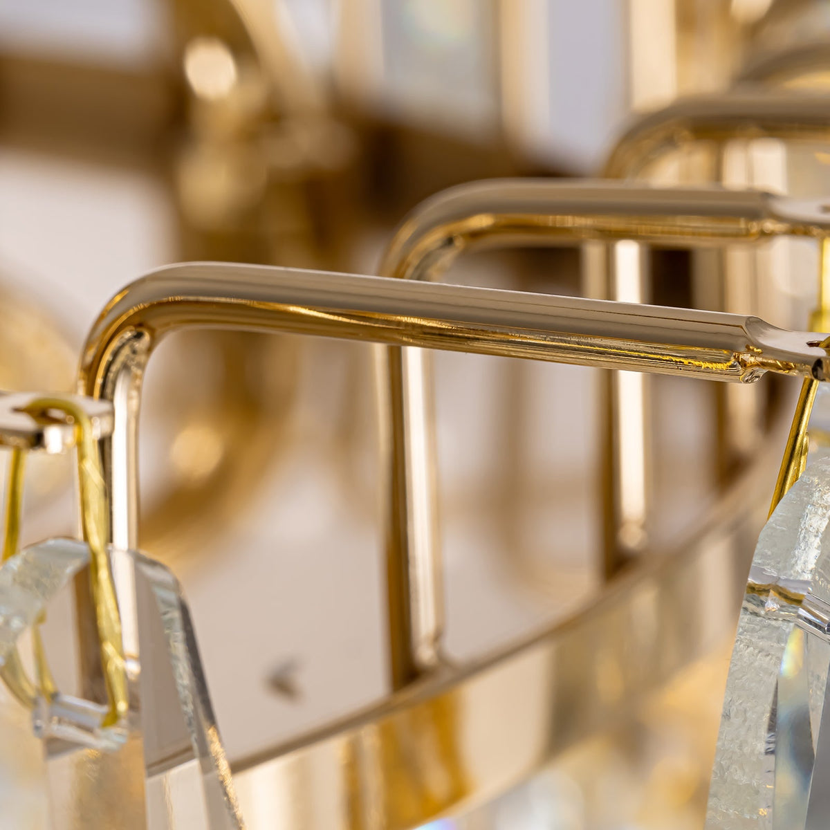 Kronleuchter Rund Kristall Gold
