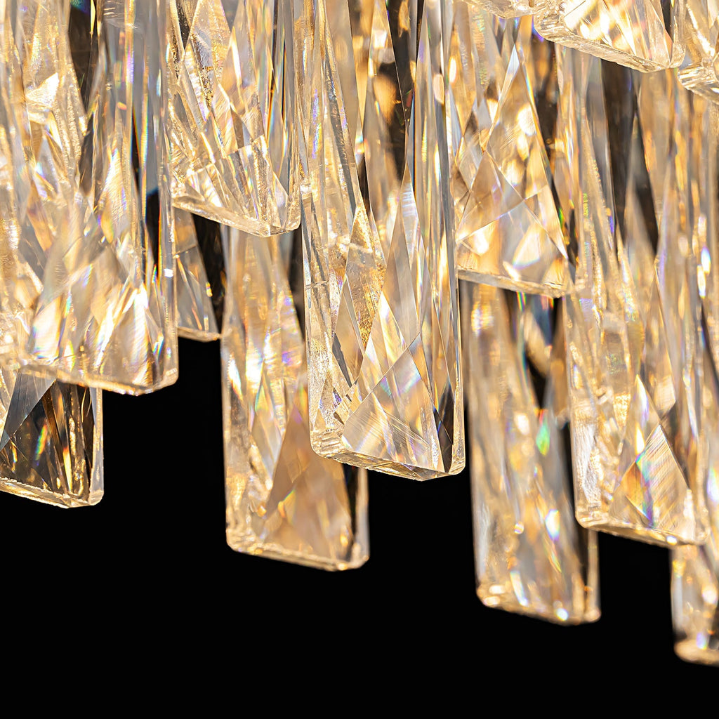 Kronleuchter Linear Kristall Gold Kücheninsel