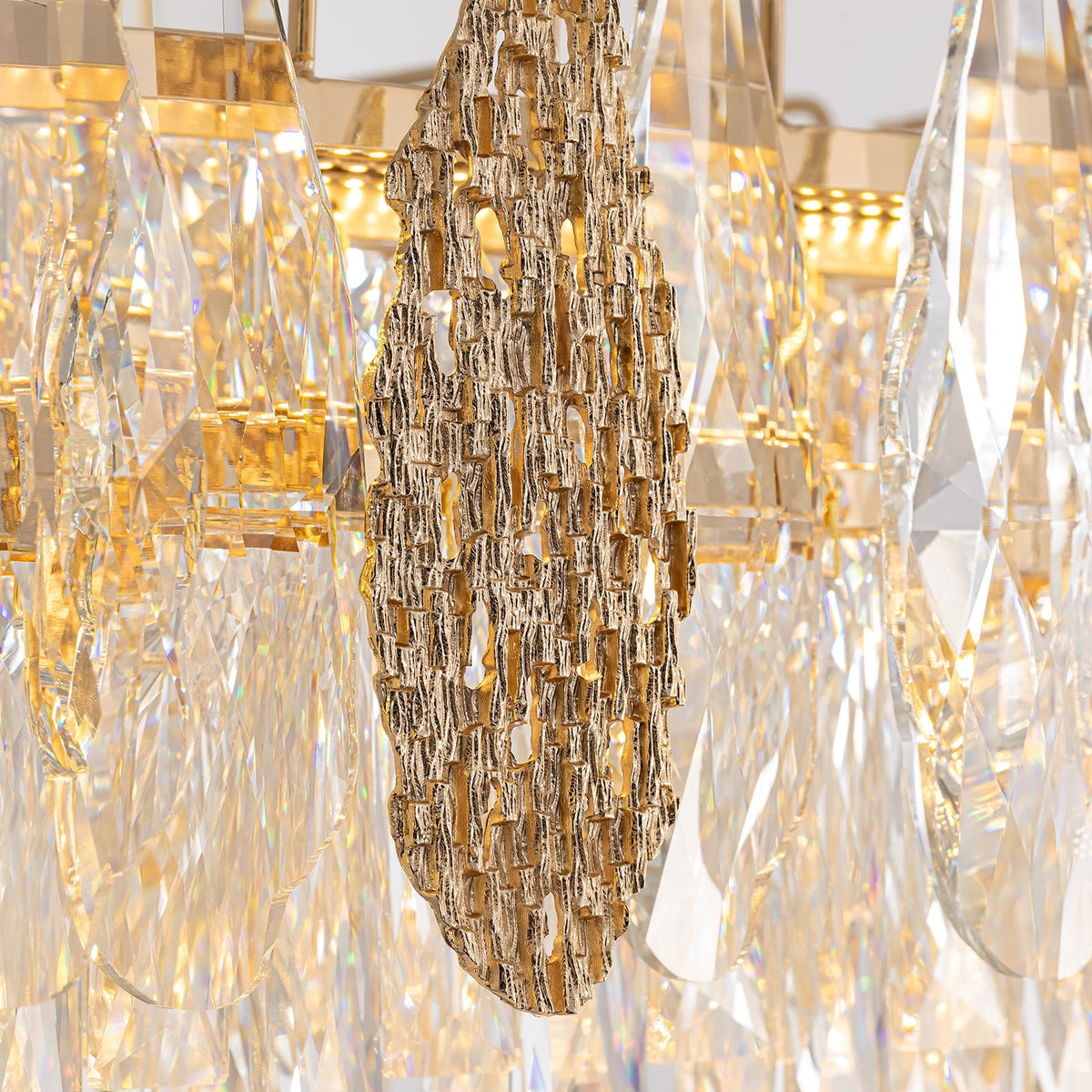 Kronleuchter Linear Kristall Gold Kücheninsel