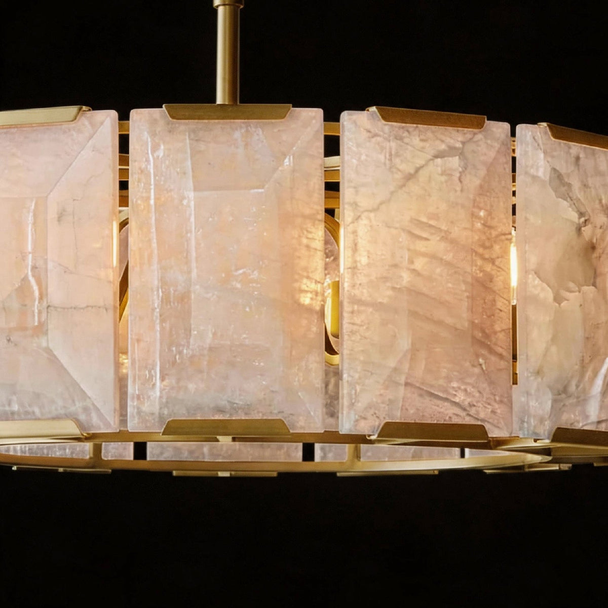 Pendelleuchte Trommel Alabaster Gold