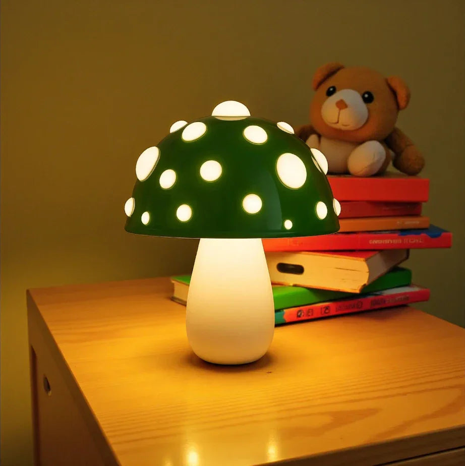 Nachttischlampe Pilz Grün