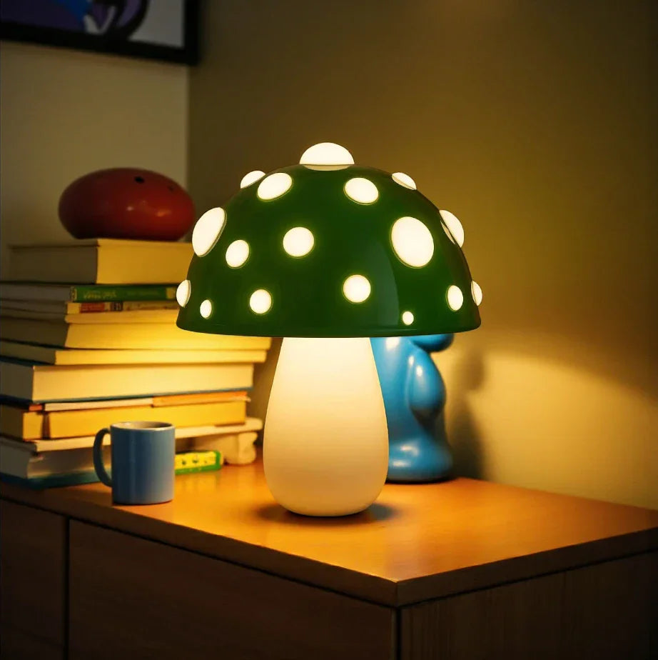 Nachttischlampe Pilz Grün