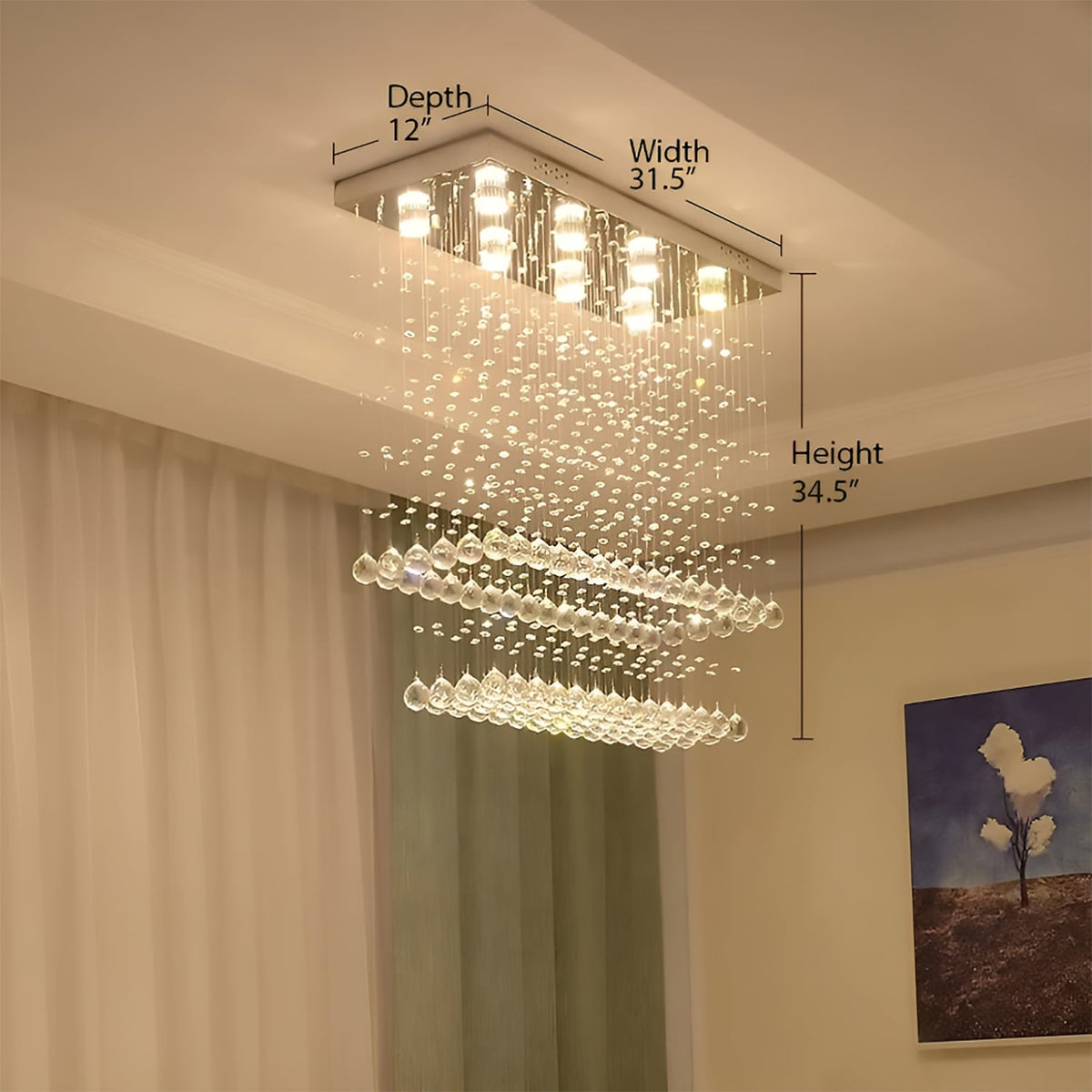 Kronleuchter Rechteckig Kristall Esszimmer II