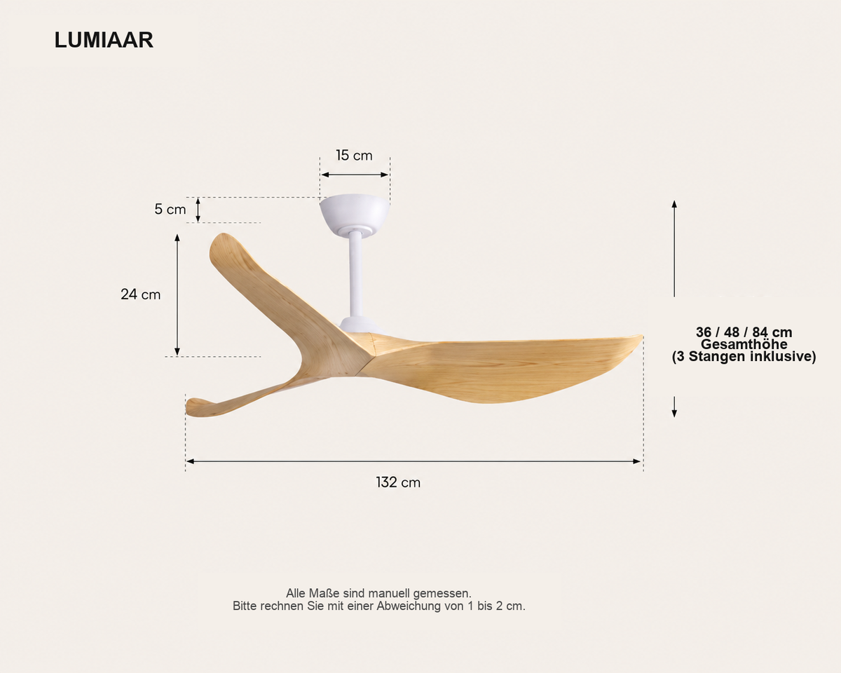 California | 132 cm mit Flügel Ausführung Holz Motor DC Niedriger Verbrauch