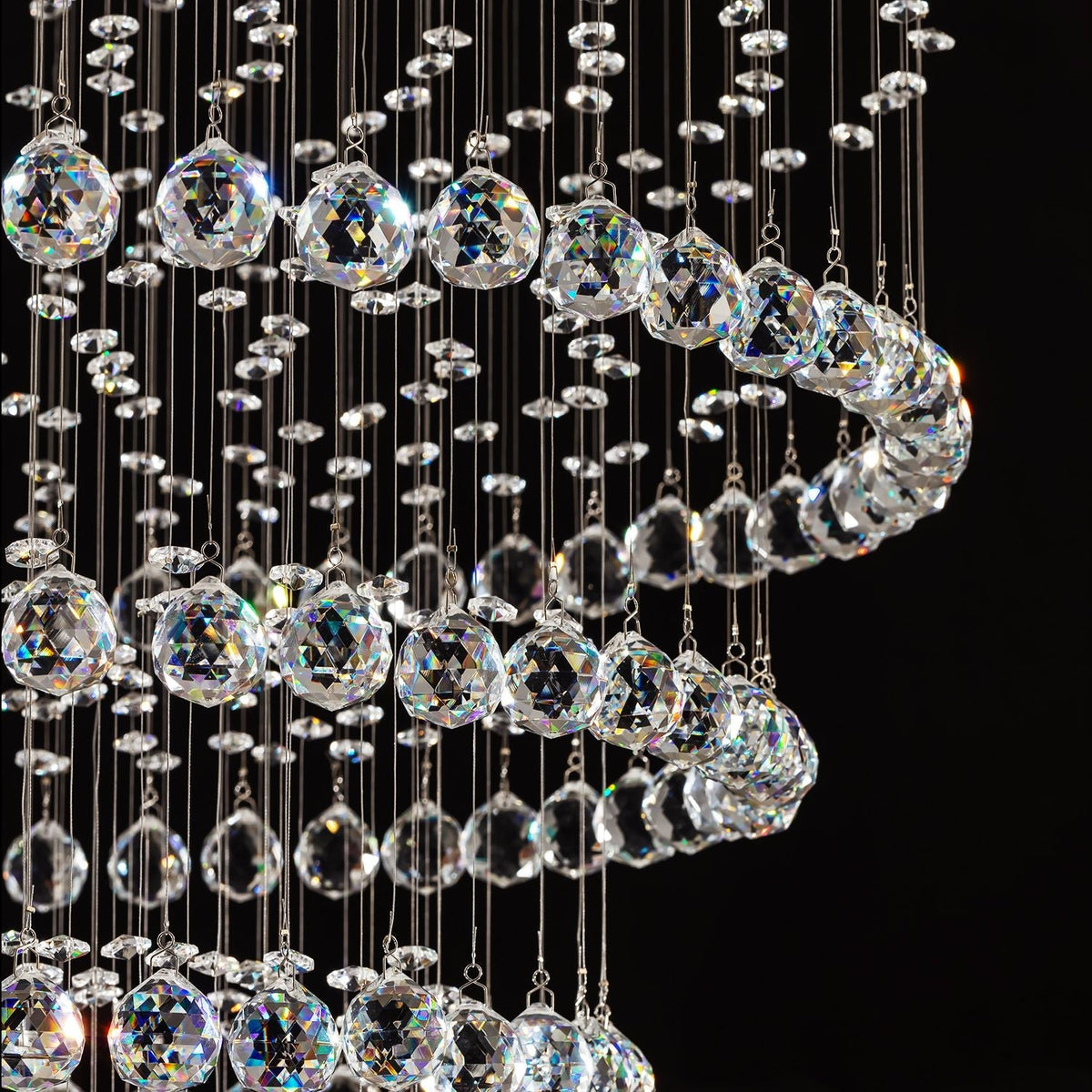 Kronleuchter Spirale Kristall Wohnzimmer Silber