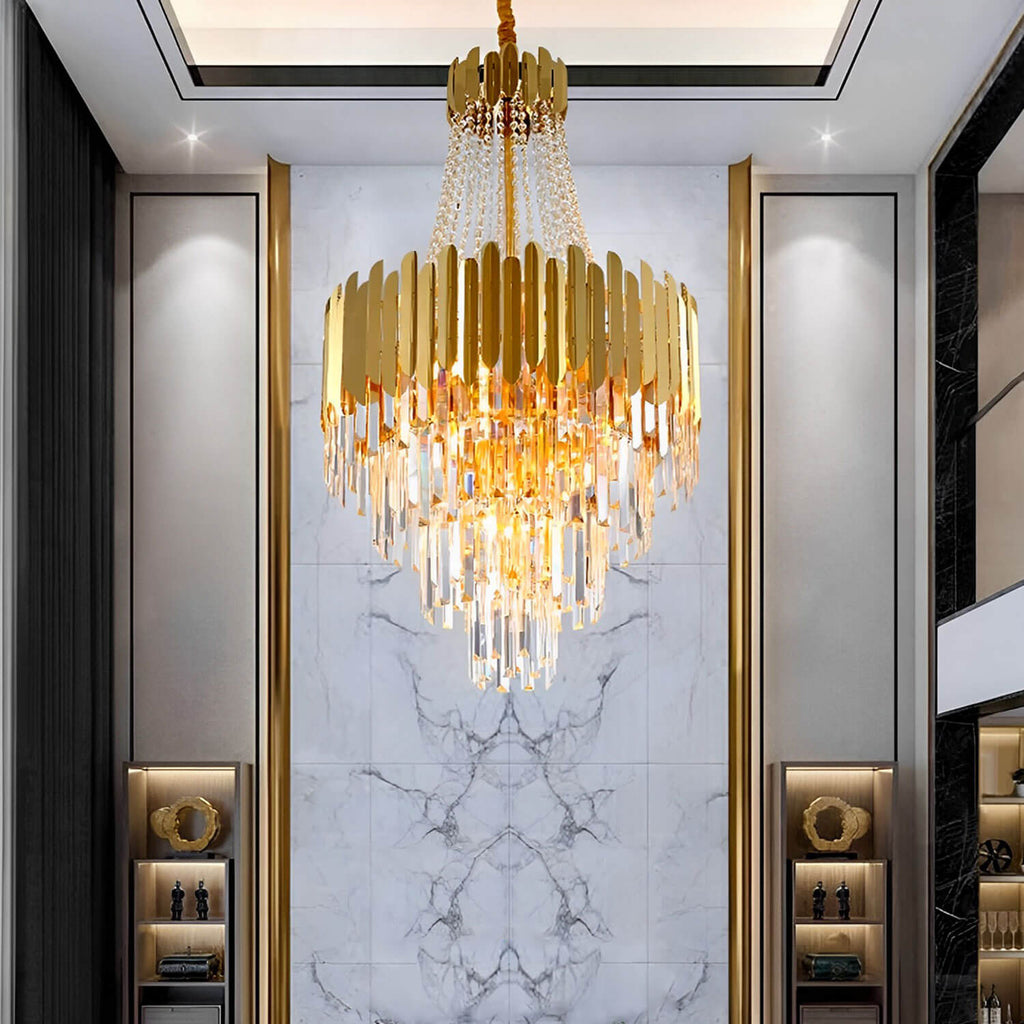 Kronleuchter Kristall Gold Modern für Wohnzimmer