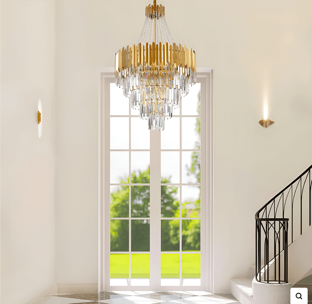 Kronleuchter Kristall Gold Modern für Wohnzimmer
