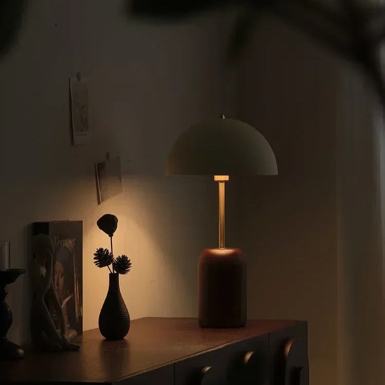 Nachttischlampe Vintage-Holz