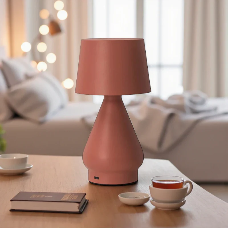 Nachttischlampe Terrakotta