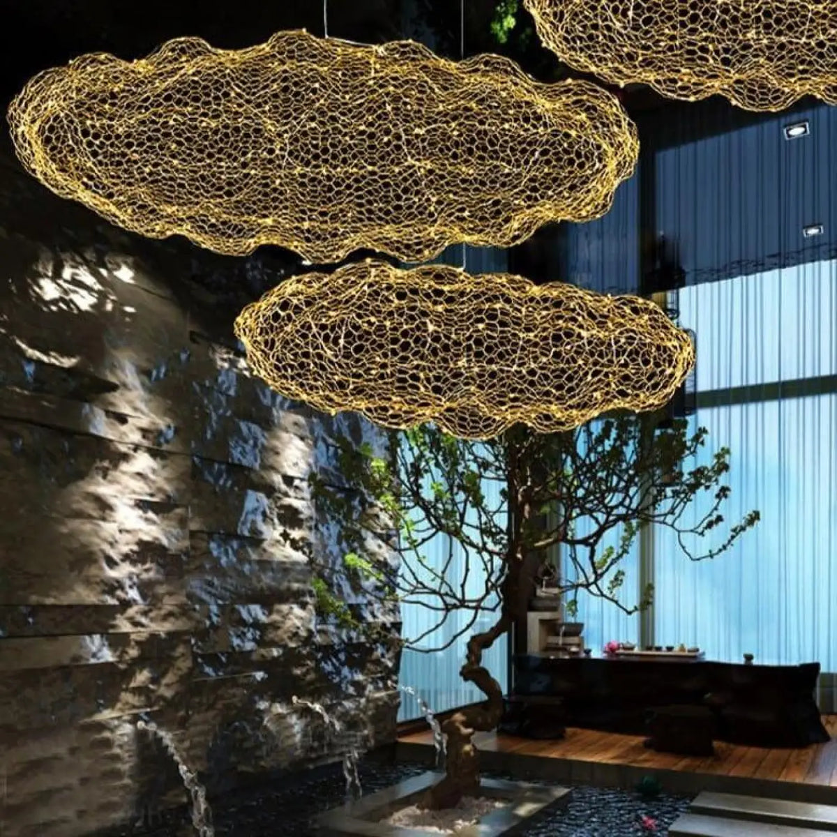 Pendelleuchte LED Gold für Schlafzimmer und Wohnzimmer