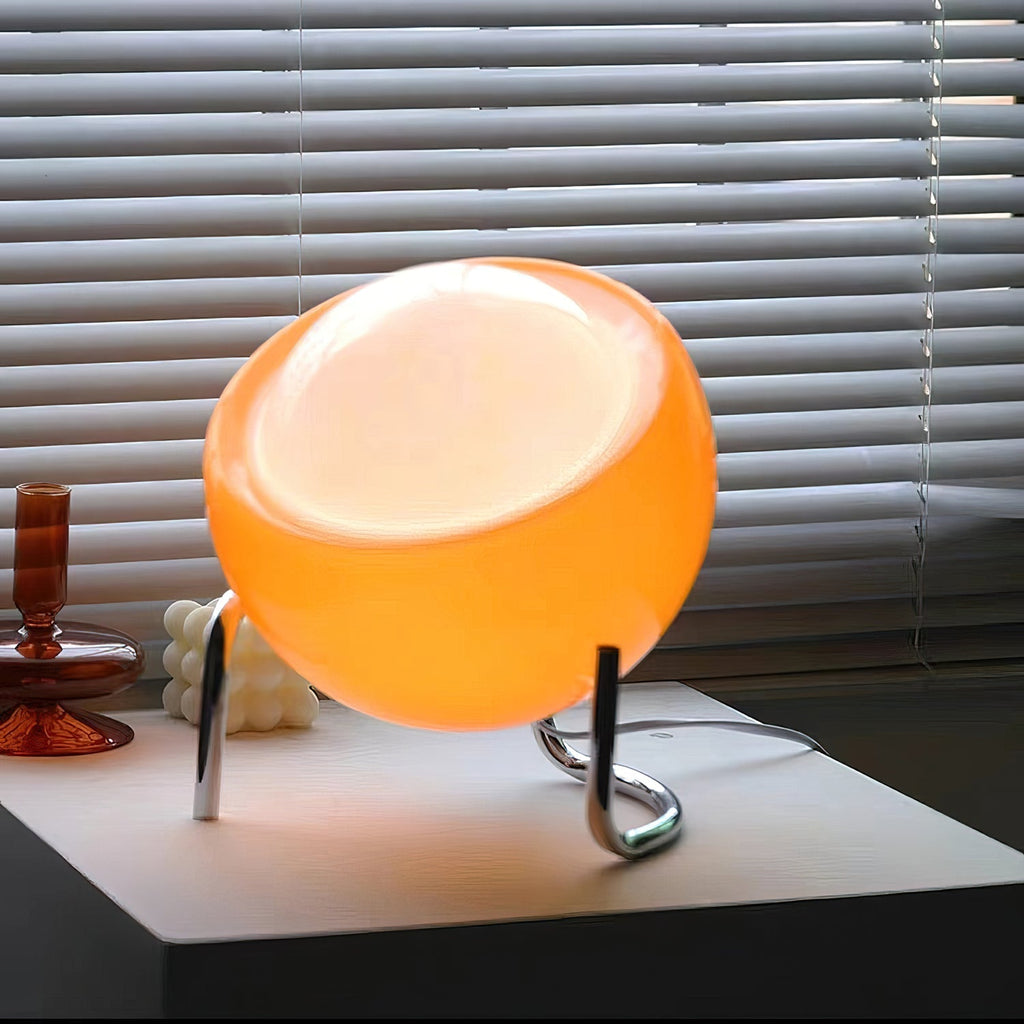 Nachttischlampe Kugel aus Glas