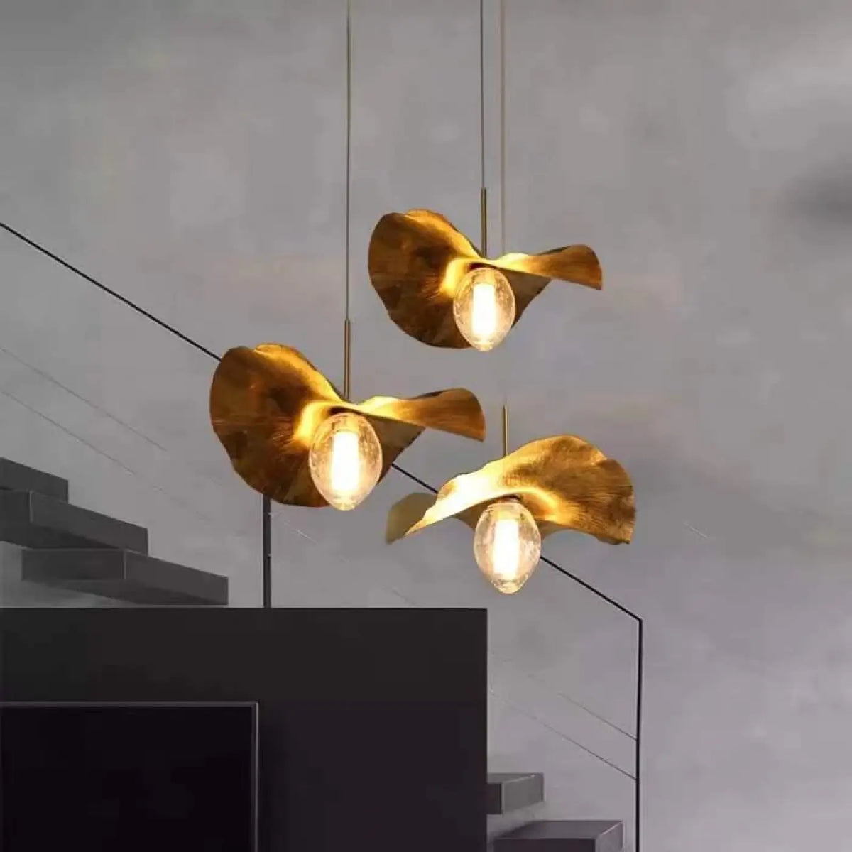 Pendelleuchte Traube Gold für Treppenhaus und Wohnzimmer