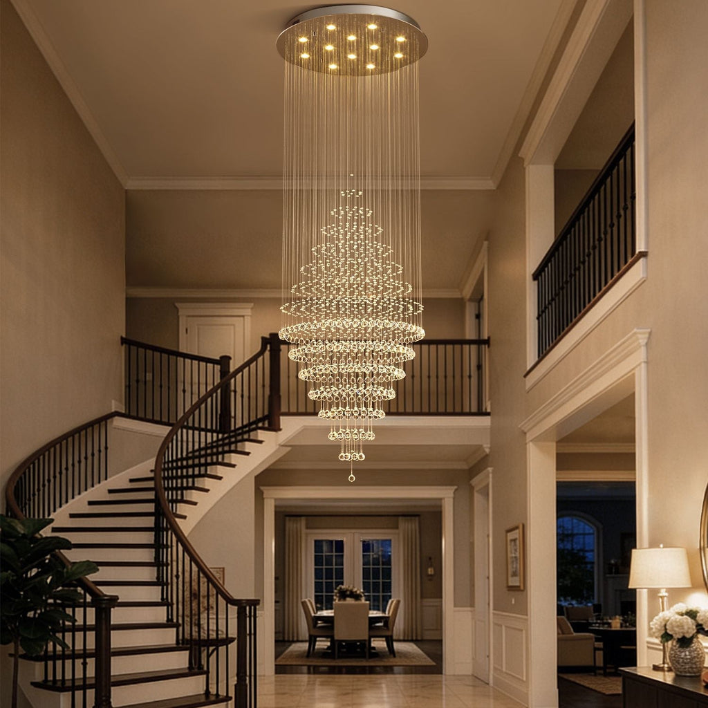 Kronleuchter Spirale Kristall Wohnzimmer Silber