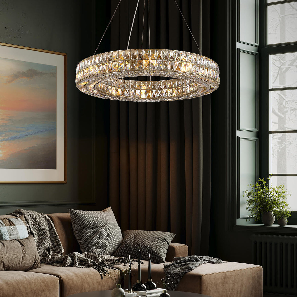 Kronleuchter Ring Kristall Esszimmer