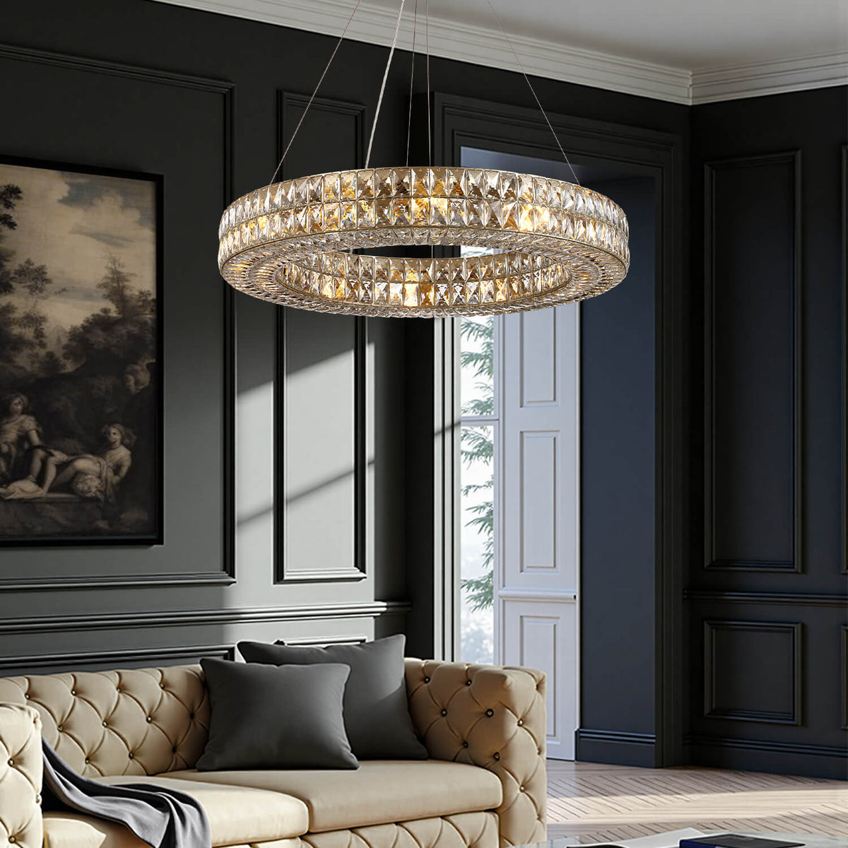 Kronleuchter Ring Kristall Esszimmer