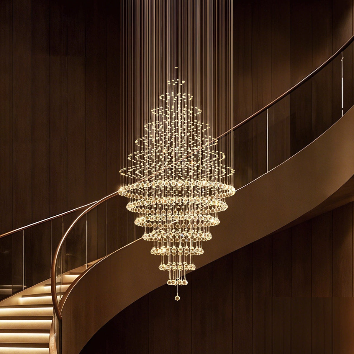 Kronleuchter Spirale Kristall Wohnzimmer Silber