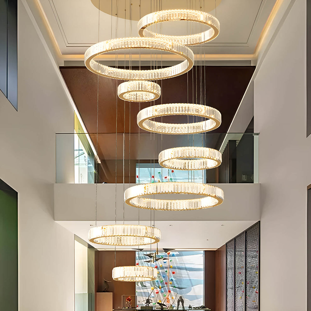 Kronleuchter Kristall Gold 8 Ebenen für Wohnzimmer