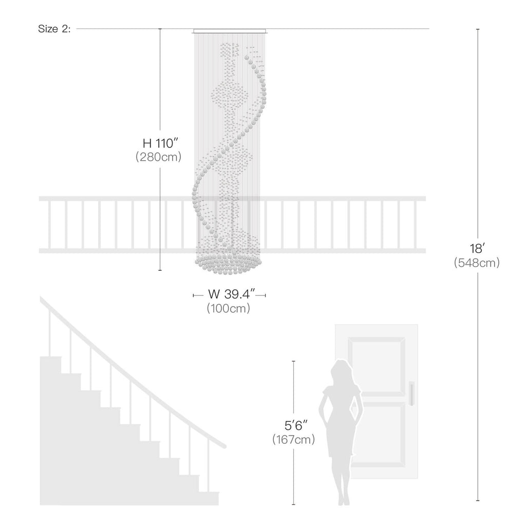 Kronleuchter Spirale Kristall Wohnzimmer