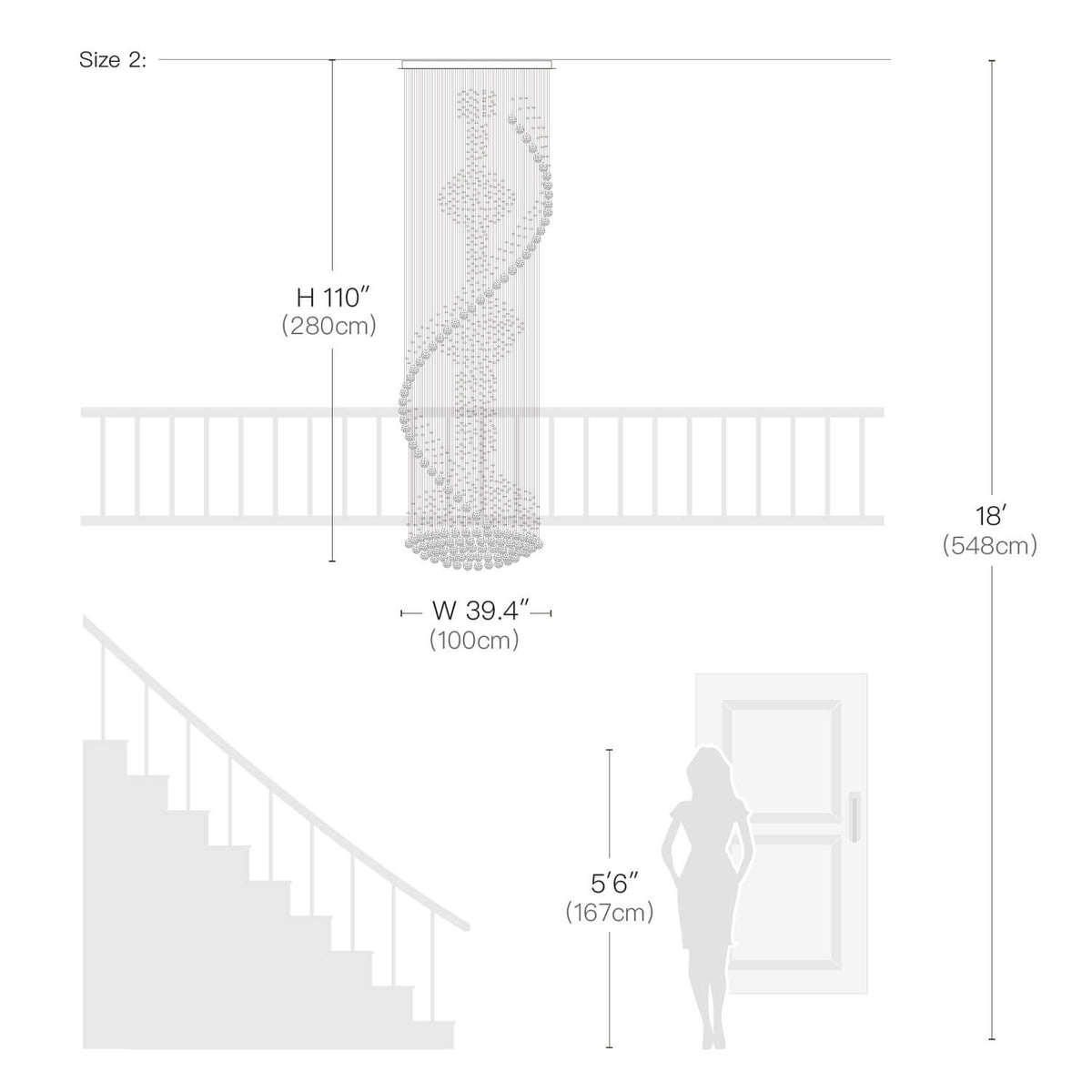 Kronleuchter Spirale Kristall Wohnzimmer