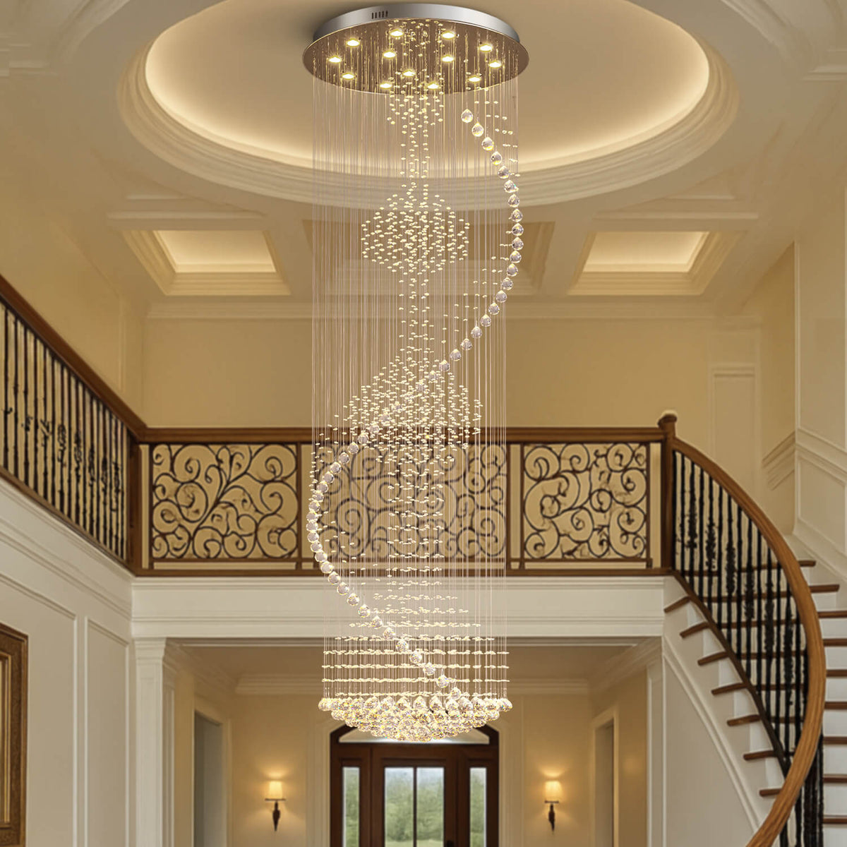 Kronleuchter Spirale Kristall Wohnzimmer