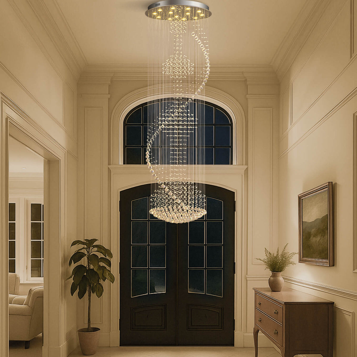 Kronleuchter Spirale Kristall Wohnzimmer
