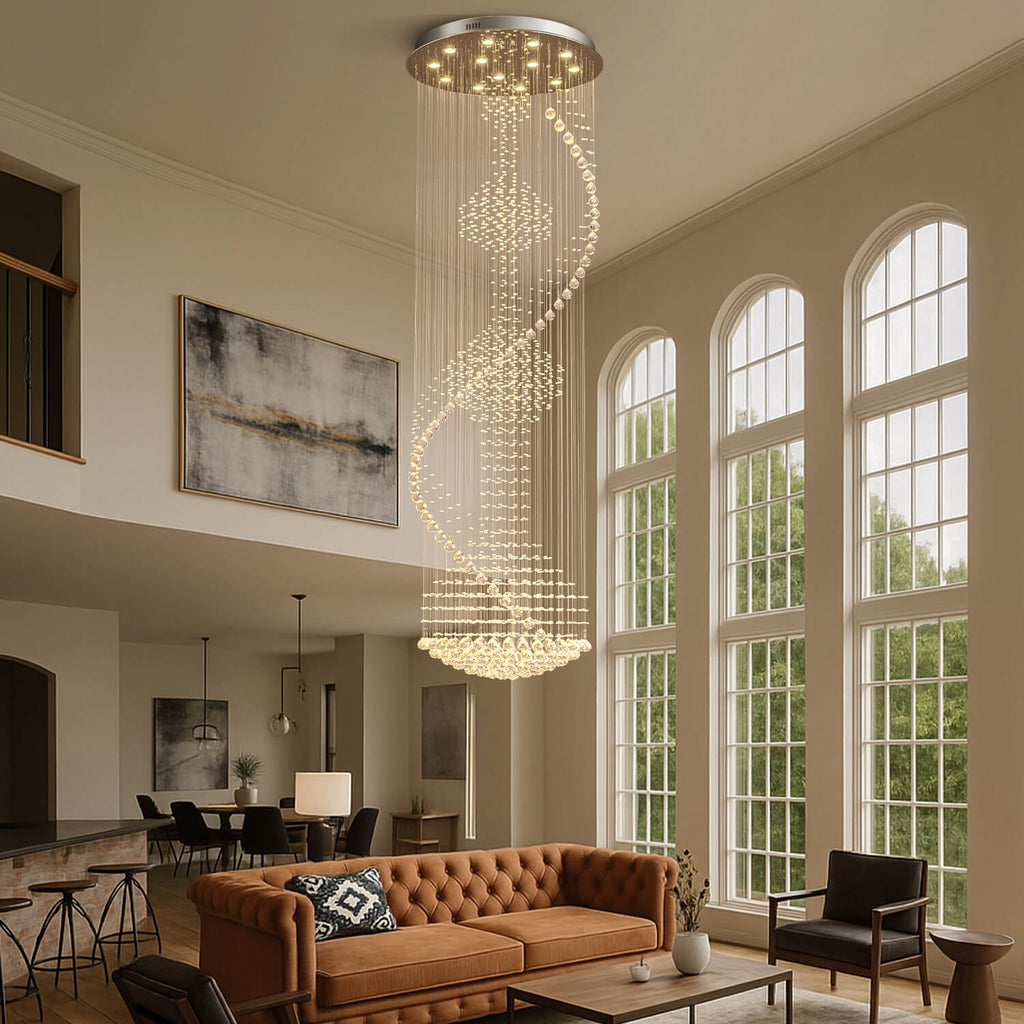Kronleuchter Spirale Kristall Wohnzimmer