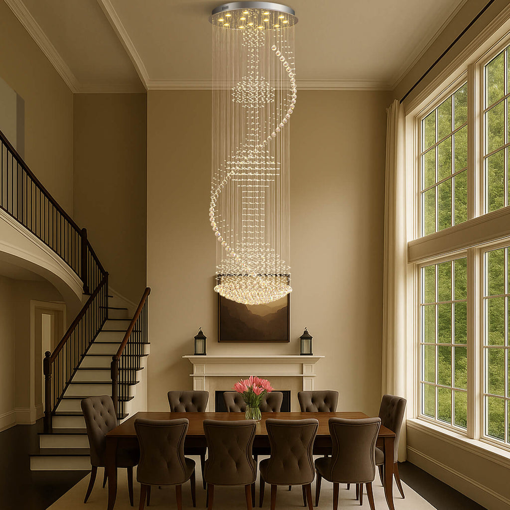 Kronleuchter Spirale Kristall Wohnzimmer