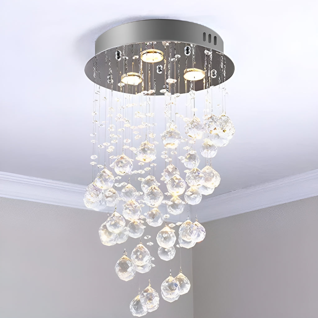 Kronleuchter Spirale Kristall Silber Esszimmer