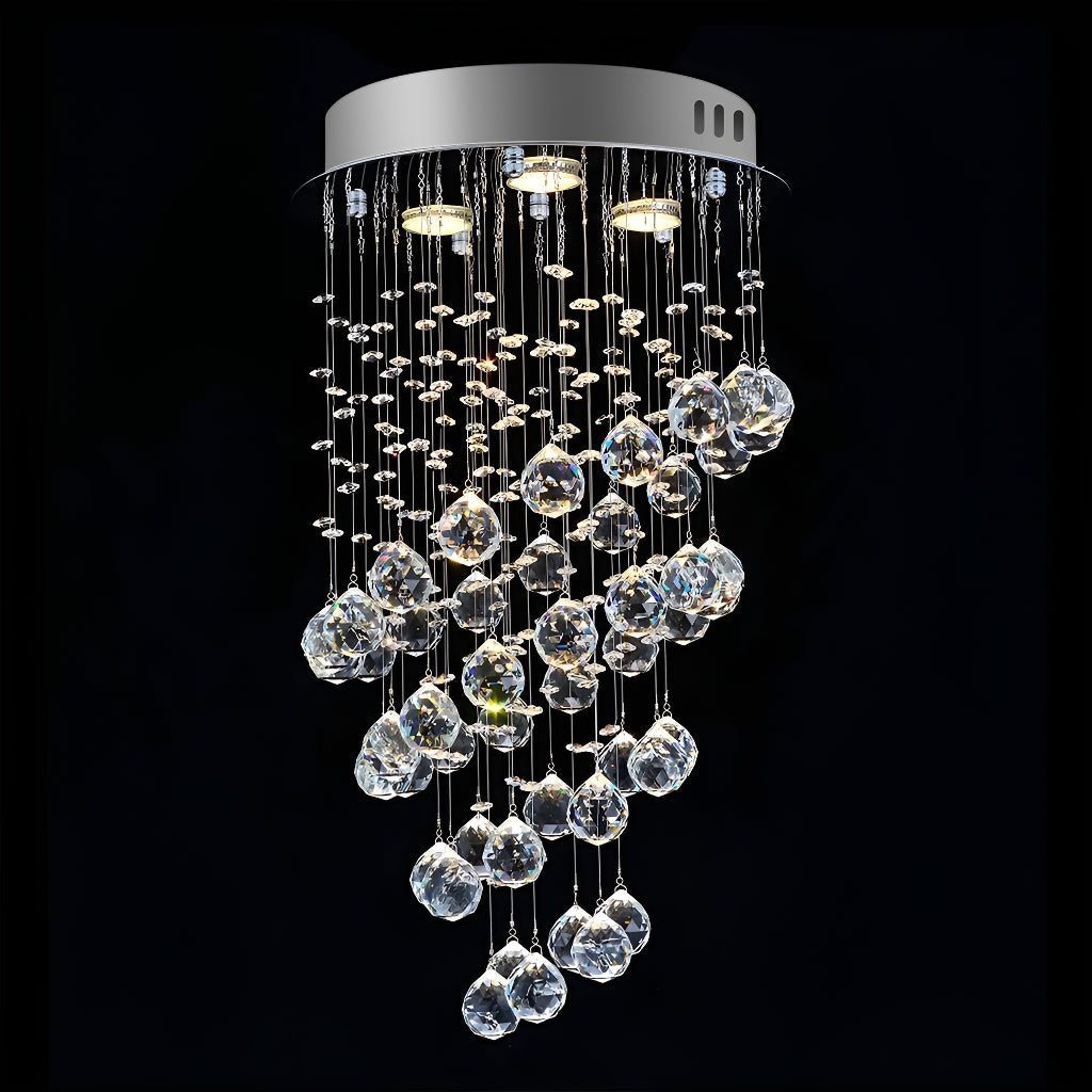 Kronleuchter Spirale Kristall Silber Esszimmer