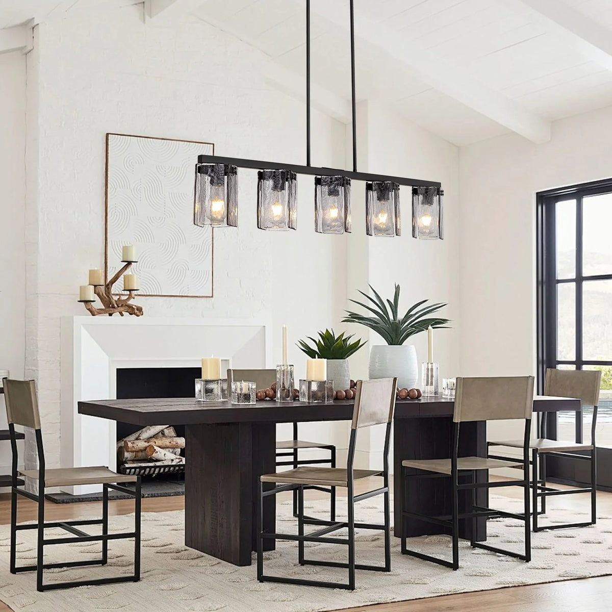 Kronleuchter Linear Rauchglas für Esszimmer