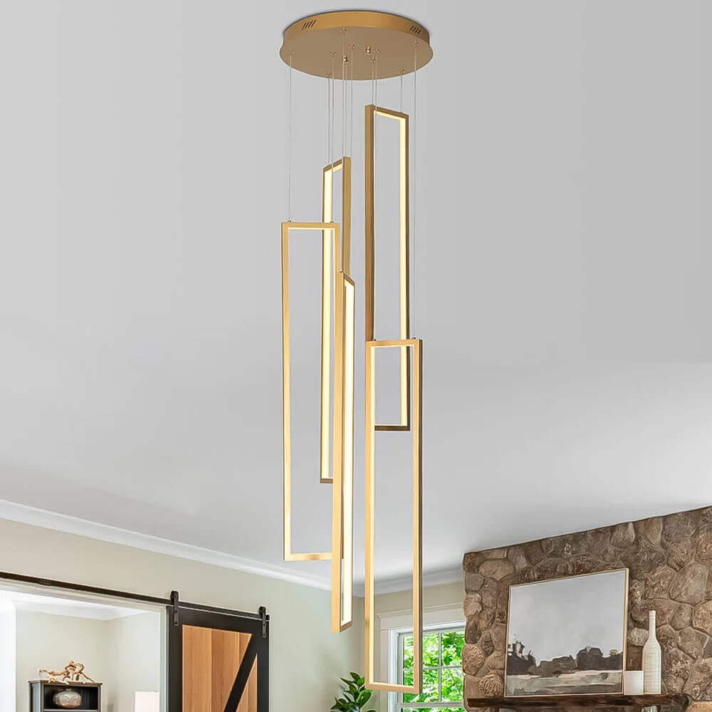 Kronleuchter 5 Flammig LED Smart Schwarz oder Gold für Esszimmer