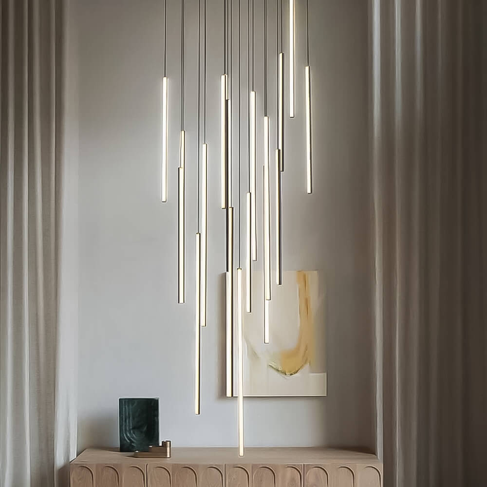 Kronleuchter Wasserfall LED Schwarz Smart für Esszimmer