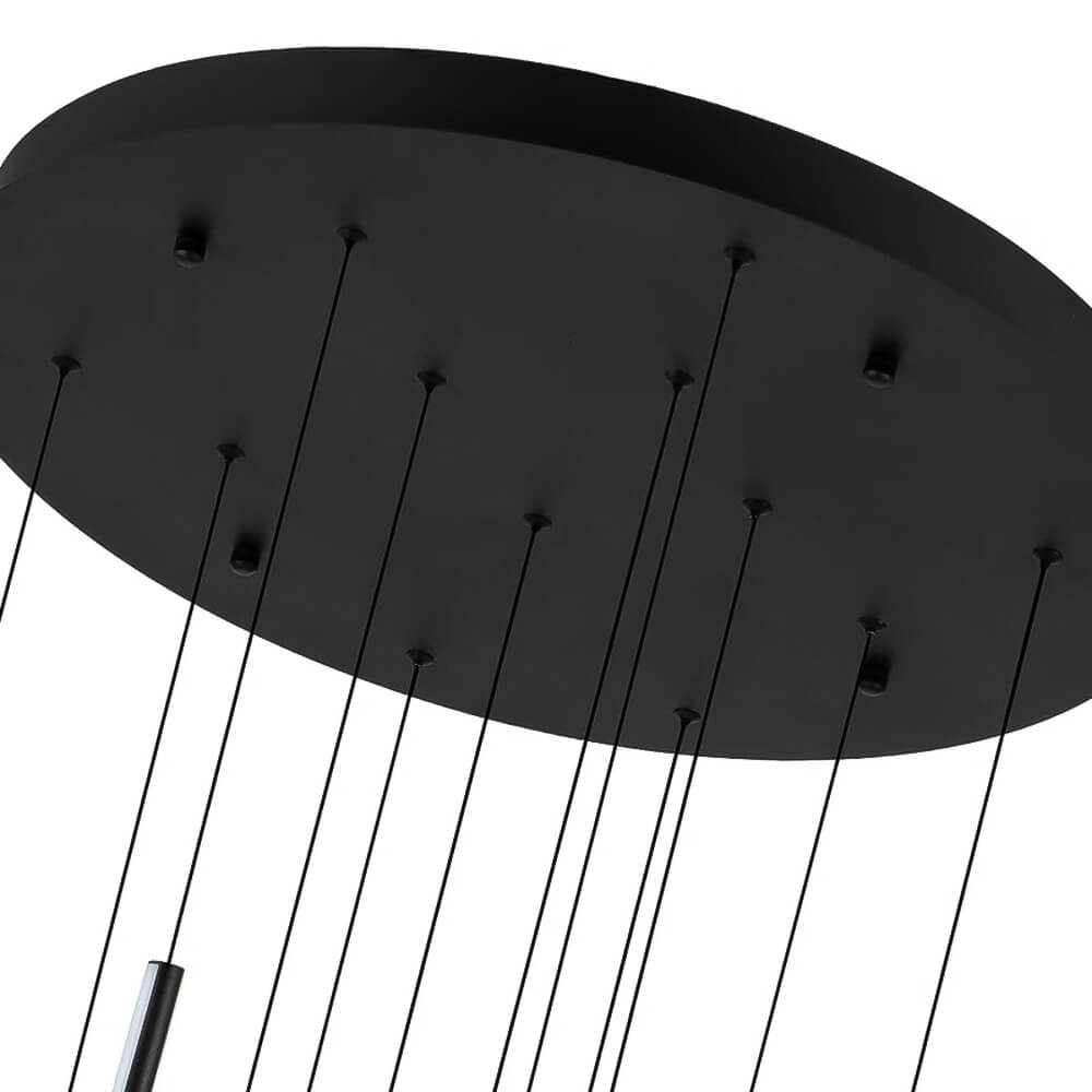 Kronleuchter Wasserfall LED Schwarz Smart für Esszimmer