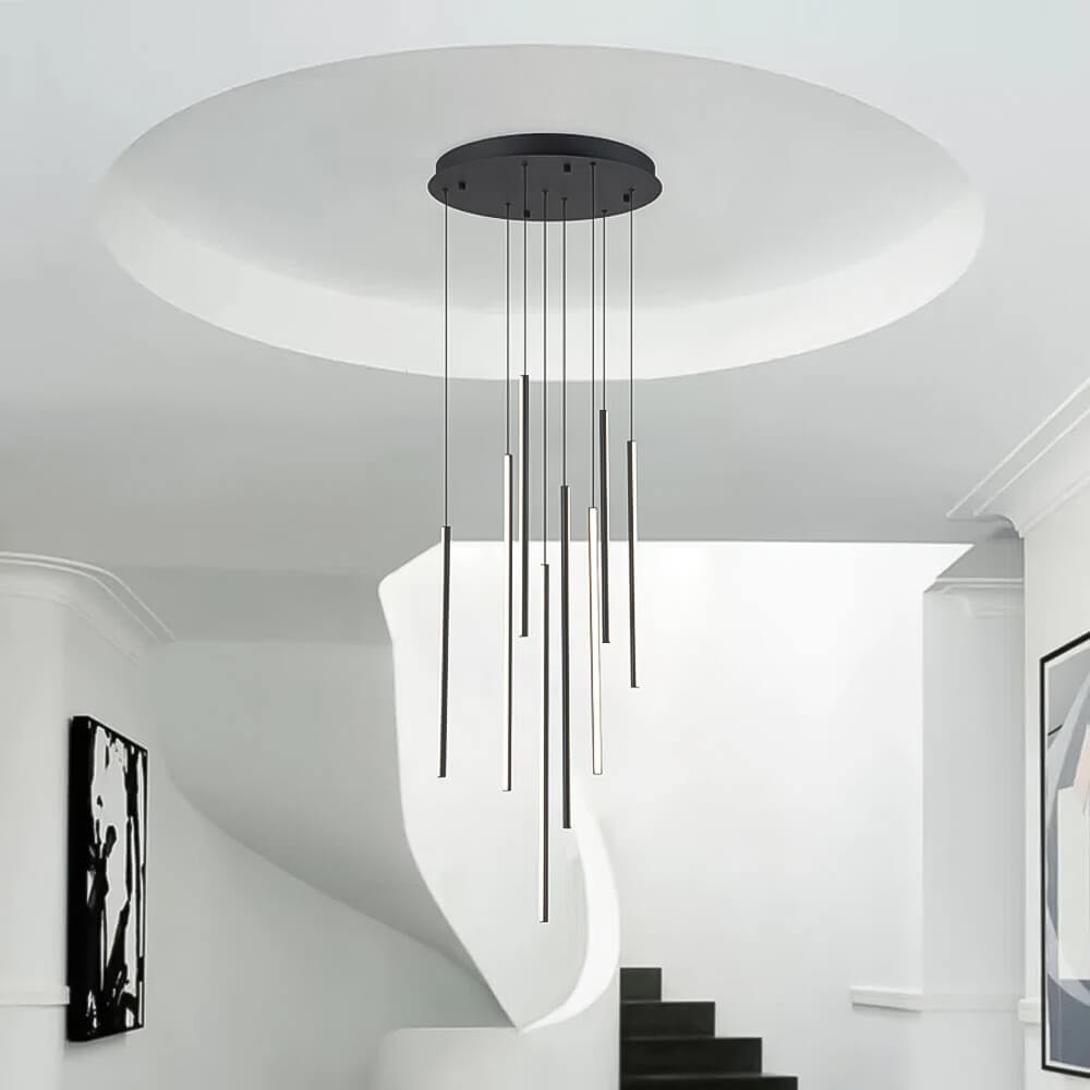 Kronleuchter Wasserfall LED Schwarz Smart für Esszimmer