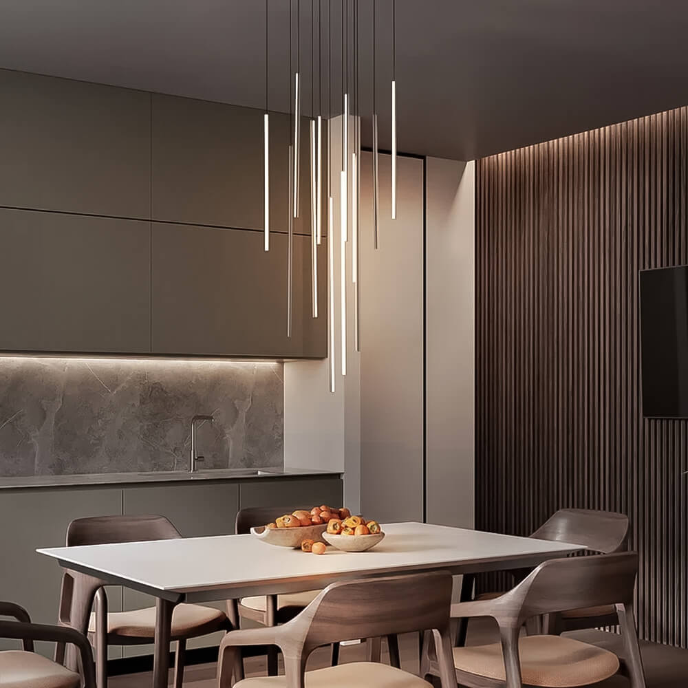 Kronleuchter Wasserfall LED Schwarz Smart für Esszimmer