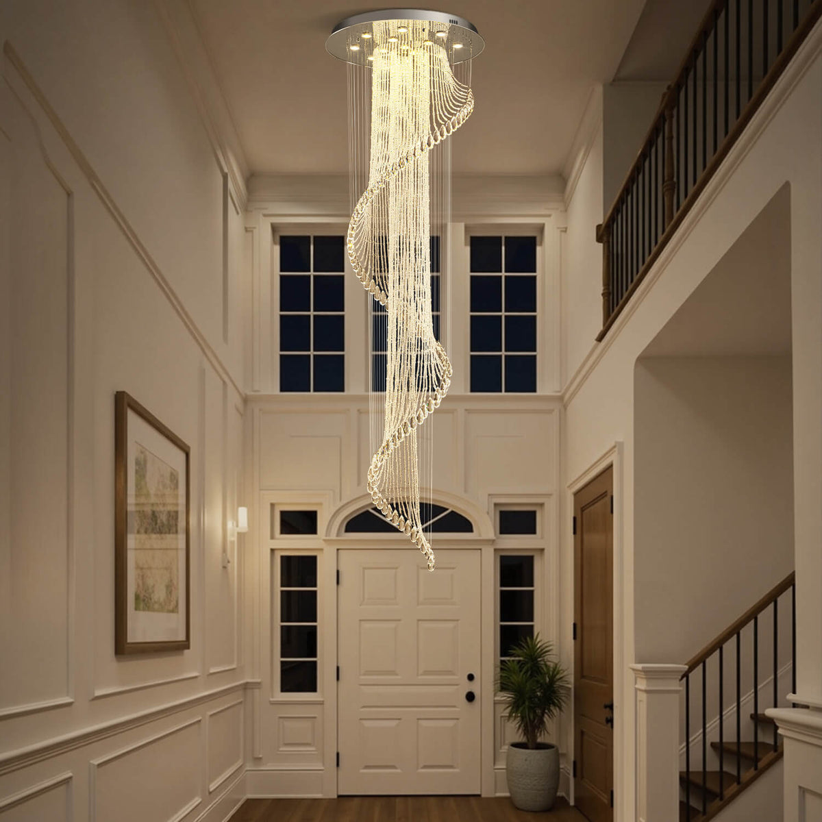 Kronleuchter Spirale Kristall Esszimmer