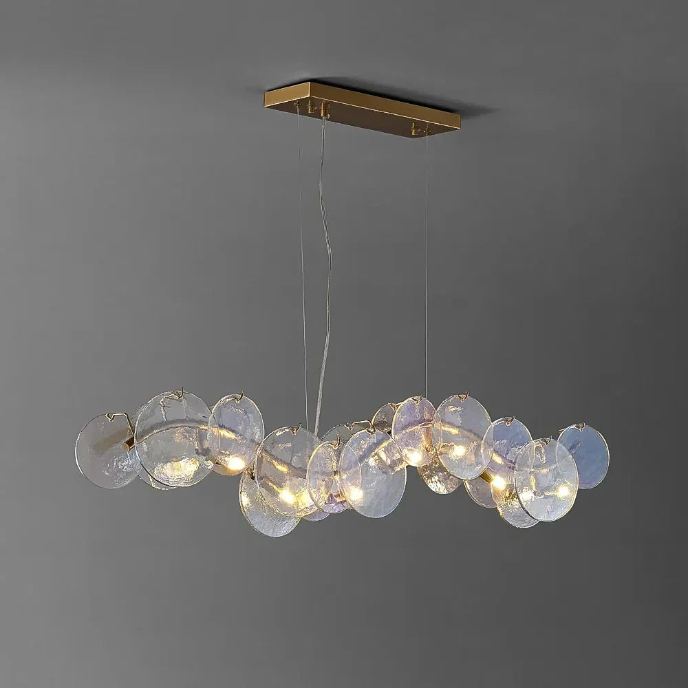 Kronleuchter Glas Gewellt Gold für Esszimmer